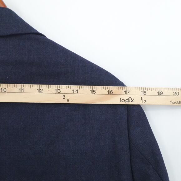 Indochino Sport Coat 40r Blue Wool Silk 2 Button Notch Lapel Made To Measure - Picture 6 of 14